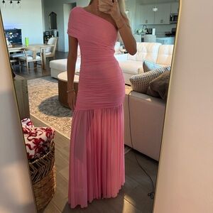 Elegant Pink Off-Shoulder Dress
